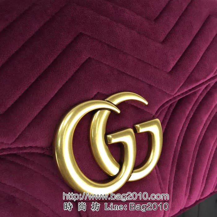 GUCCI古馳頂級原單 新款專櫃品質 實物實拍 443496天鵝絨紫色鏈條單肩斜跨包 HY1267